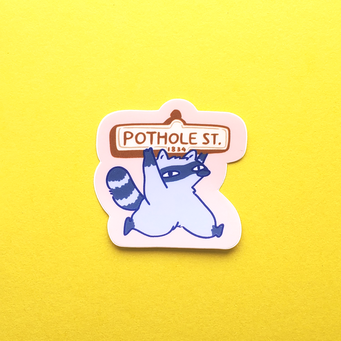 Pothole Raccoon Sticker