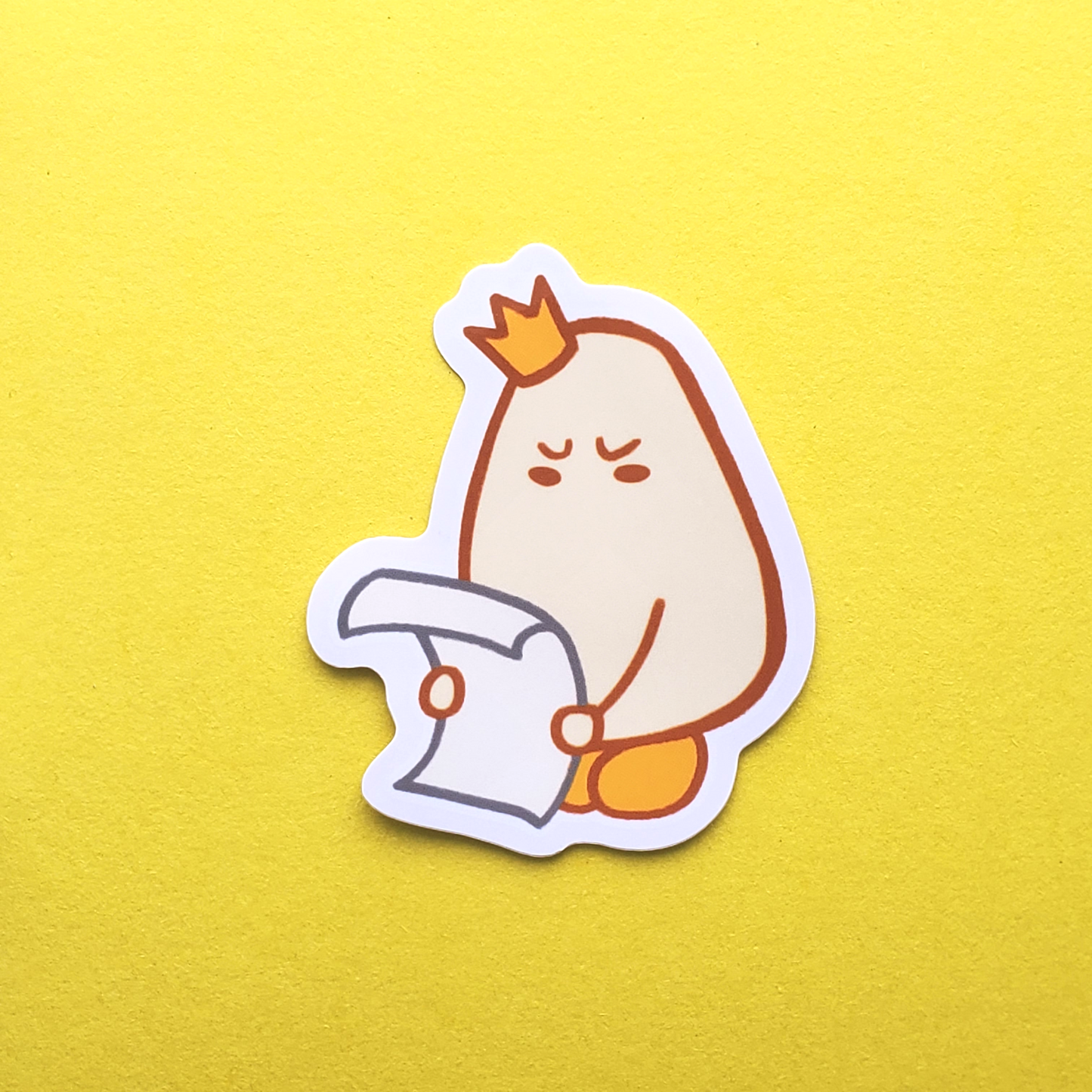 EggShell Frowning Sticker