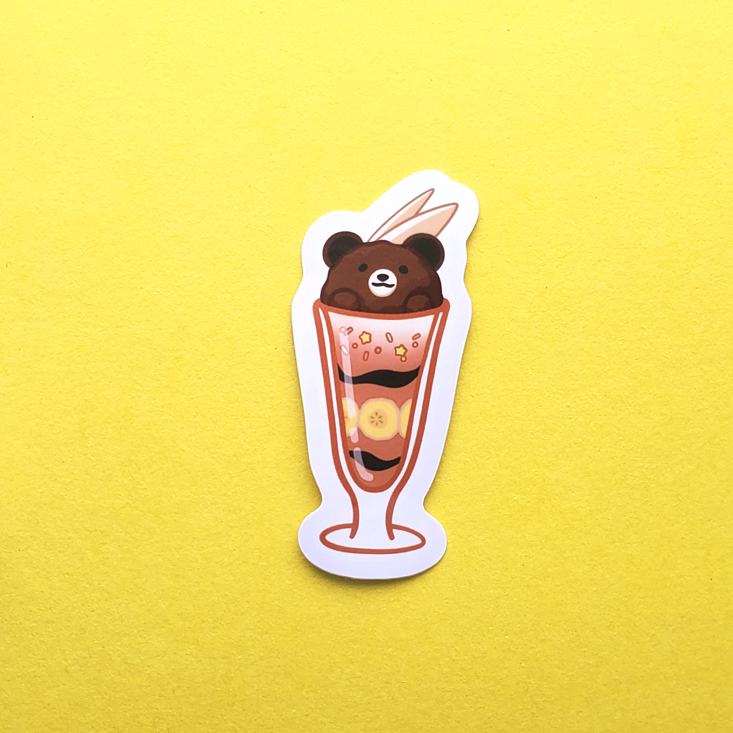 Teddy Bear Chocolate Parfait Sticker